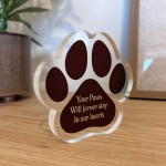 Remembrance Gift For Dog Memorial Gift Paw Print Plaque