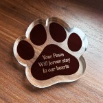 Remembrance Gift For Dog Memorial Gift Paw Print Plaque