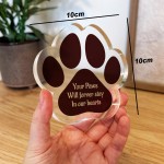 Remembrance Gift For Dog Memorial Gift Paw Print Plaque