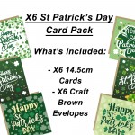 Happy St Patricks Day Card Set of 6 St Paddys Day Cards