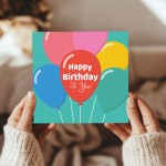 Happy Birthday Card With Balloons Birthday Card With Envelope