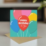 Happy Birthday Card With Balloons Birthday Card With Envelope