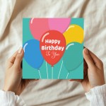 Happy Birthday Card With Balloons Birthday Card With Envelope