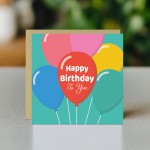 Happy Birthday Card With Balloons Birthday Card With Envelope
