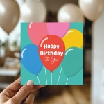 Happy Birthday Card With Balloons Birthday Card With Envelope