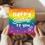Multi Coloured Happy Birthday To You Card For Men Women