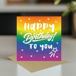 Multi Coloured Happy Birthday To You Card For Men Women