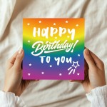 Multi Coloured Happy Birthday To You Card For Men Women