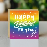 Multi Coloured Happy Birthday To You Card For Men Women