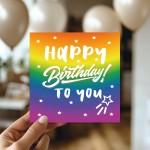 Multi Coloured Happy Birthday To You Card For Men Women