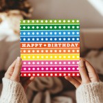 Multi Coloured Birthday Card For Men Women Happy Birthday Card
