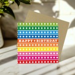 Multi Coloured Birthday Card For Men Women Happy Birthday Card