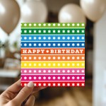 Multi Coloured Birthday Card For Men Women Happy Birthday Card