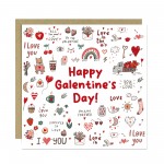 Valentines Day Doodle Cards For Best Friend Happy Galentines Day