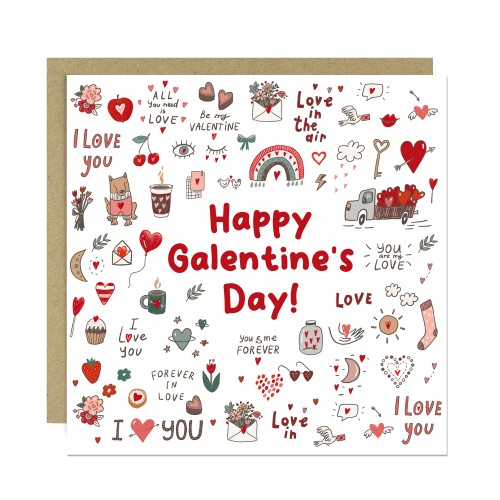 Valentines Day Doodle Cards For Best Friend Happy Galentines Day