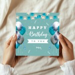 Happy Birthday Card For Men Women, 14.5x14.5cm Greetings Card