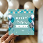Happy Birthday Card For Men Women, 14.5x14.5cm Greetings Card