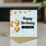 Birthday Card For Men Women Happy Birthday 14.5x14.5cm Card