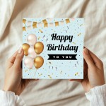 Birthday Card For Men Women Happy Birthday 14.5x14.5cm Card