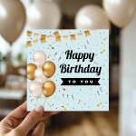 Birthday Card For Men Women Happy Birthday 14.5x14.5cm Card