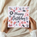 Happy Birthday Floral Card For Women Birthday Card For Friends 