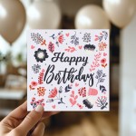 Happy Birthday Floral Card For Women Birthday Card For Friends 