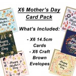 Happy Mothers Day Card Multipack of 6 Mothers Day Assortment Mum