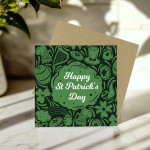 St Patricks Day Card Irish Shamrock Card for Family and Friends