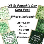 Happy St Patricks Day Card Multipack of 6 Friends Family Kids