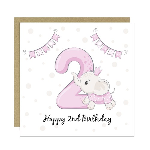 2nd Birthday Card For Girl Daughter 2nd Birthday Card Niece