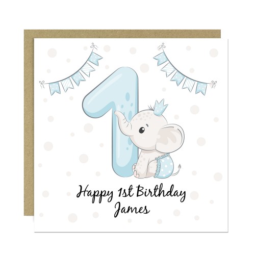 Personalised 1st Birthday Card For Boy Son 1st Birthday Card