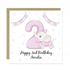 Personalised 2nd Birthday Card For Girl Daughter 2nd Birthday