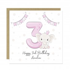 Personalised 3rd Birthday Card For Girl Daughter 3rd Birthday