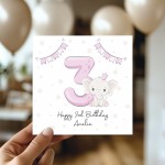 Personalised 3rd Birthday Card For Girl Daughter 3rd Birthday