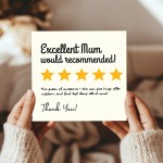 Funny Mum Birthday Card Birthday Card Mum Would Recommend