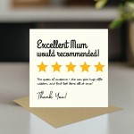 Funny Mum Birthday Card Birthday Card Mum Would Recommend