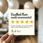 Funny Mum Birthday Card Birthday Card Mum Would Recommend
