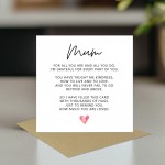 Mum Birthday Card Birthday Card For Mum Poem Birthday Card