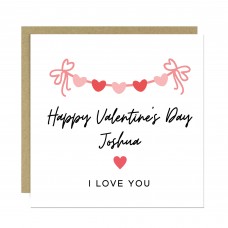 Personalised Happy Valentines Card, Valentines Card For Him Her