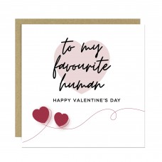 Favourite Human Valentines Card Husband Wife Valentines Day Card