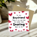 Rather Funny Boyfriend Valentine's Day Card Snoring Card