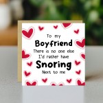 Rather Funny Boyfriend Valentine's Day Card Snoring Card