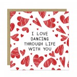 Valentines Day Card, I Love Dancing Through Life With You