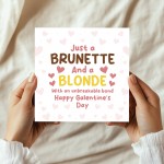 Galentines Day Card, Blonde And Brunette Best Friend Card Funny