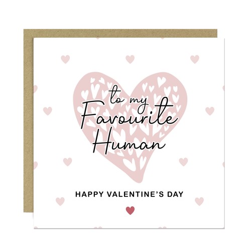 Card For Favourite Human, Boyfriend Valentines Card, For Him Her