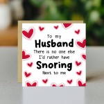 Funny Husband Valentine's Day Card Snoring Card Valentines Card