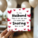 Funny Husband Valentine's Day Card Snoring Card Valentines Card