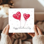 Personalised Valentines Card For Him Card For Her Initial Card