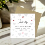 Happy Valentines Day Card Personalised Valentines Card For Him