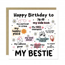 My Bestie Birthday Card Friendship Card For Friends Funny 